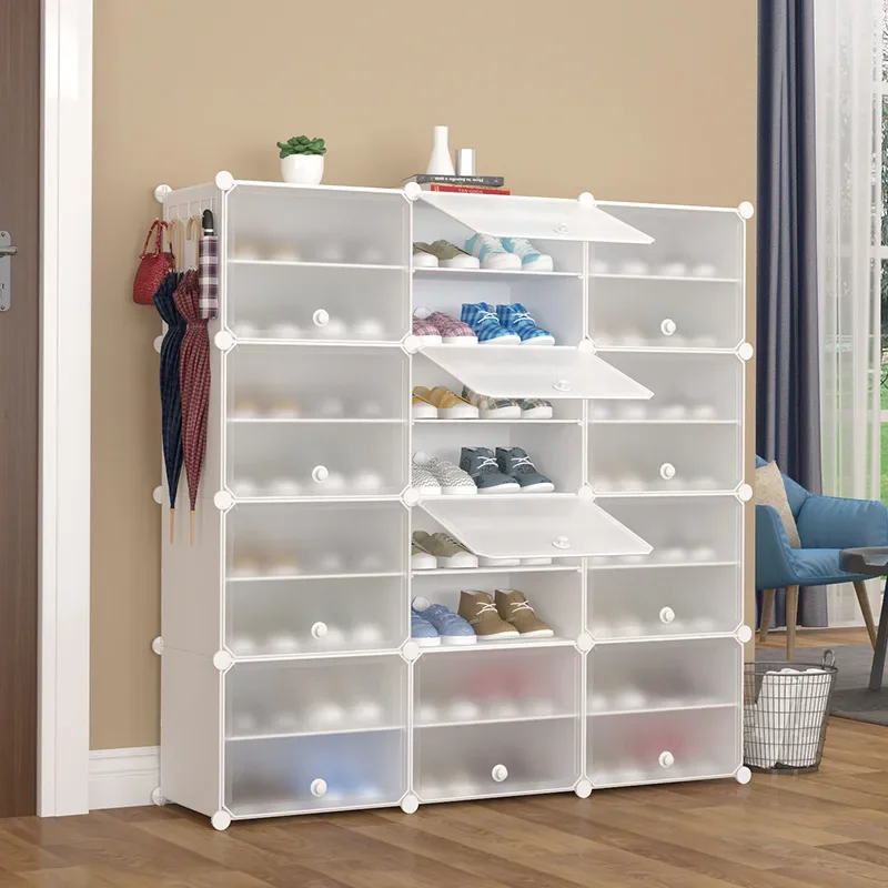 PP plastic shoe rack simple modern shoe cabinet storage cabinet easy to assemble practical household space-saving storage cabine