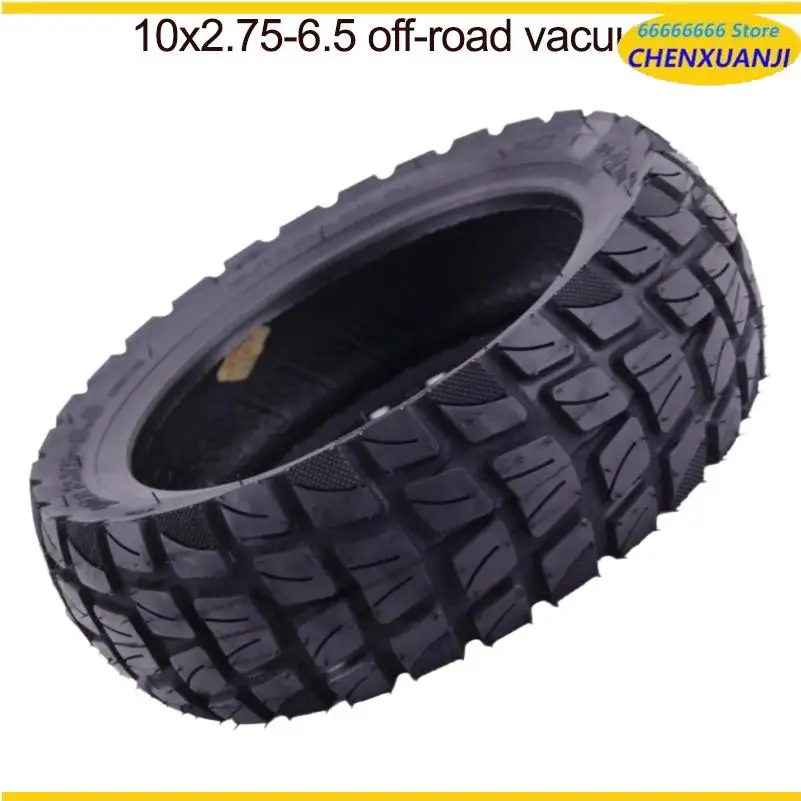 Off-Road 10x2.75-6.5 Vacuum Tire, Deep Tread Grooves Prevent Slipping, Compatible with 6.5-Inch Scooter Hub