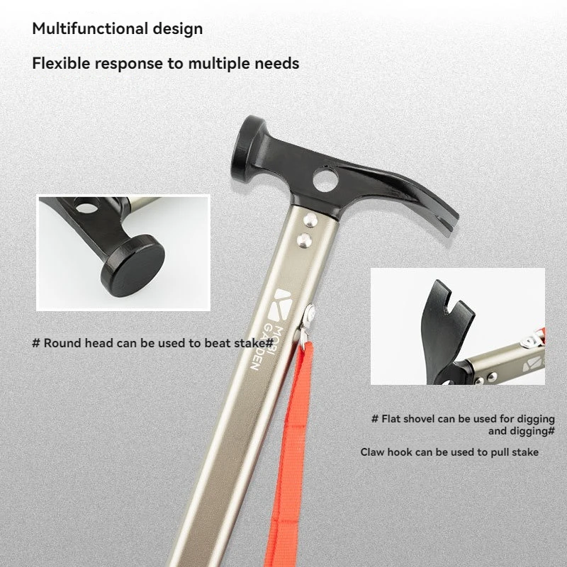 

Outdoor multi-functional tools camping tent field nail hammer engineer field survival equipment cast iron hammer