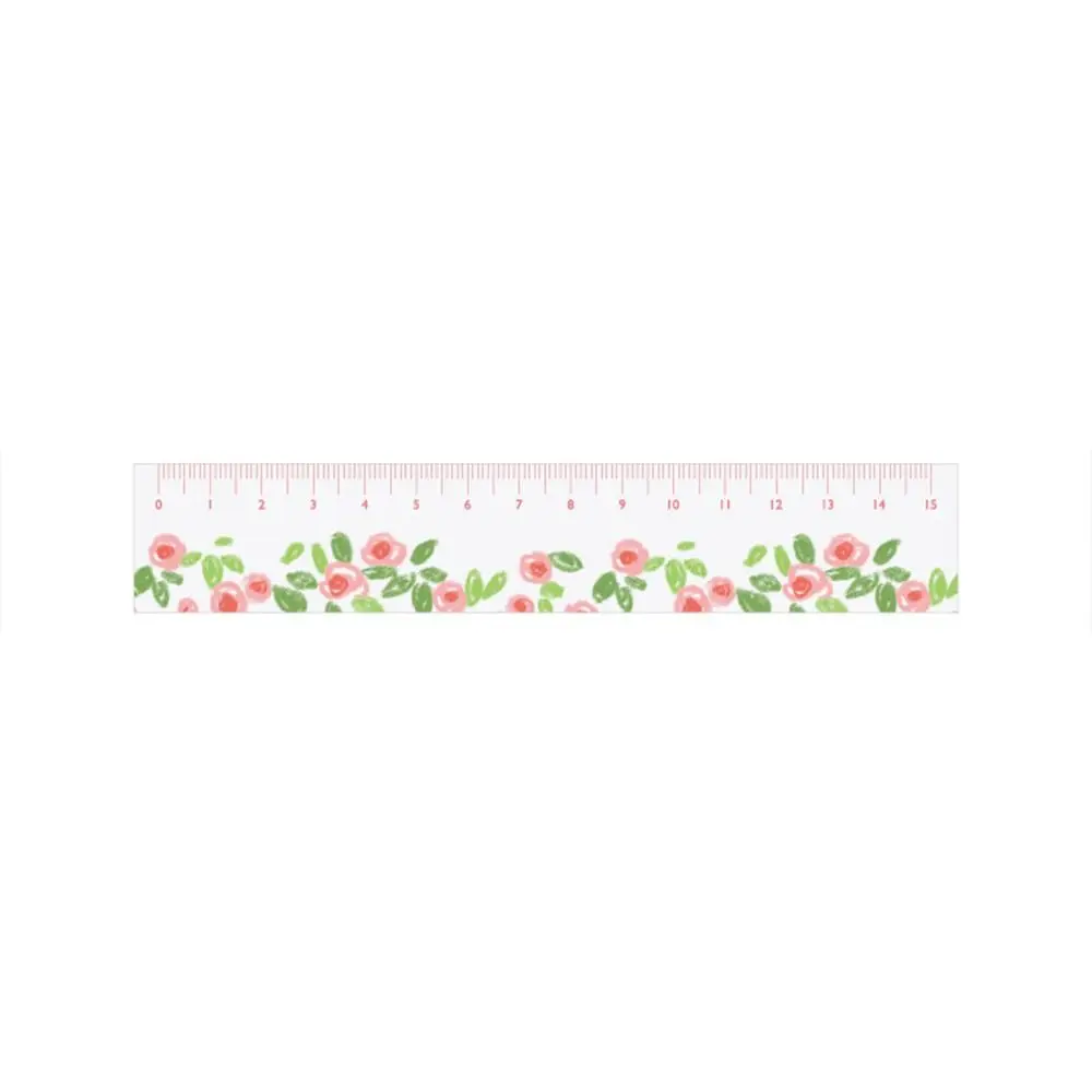 Creative Multifunction 15cm Straight Ruler Transparent Double-duty DIY Drawing Tools Acrylic Tulip Drafting Ruler Office