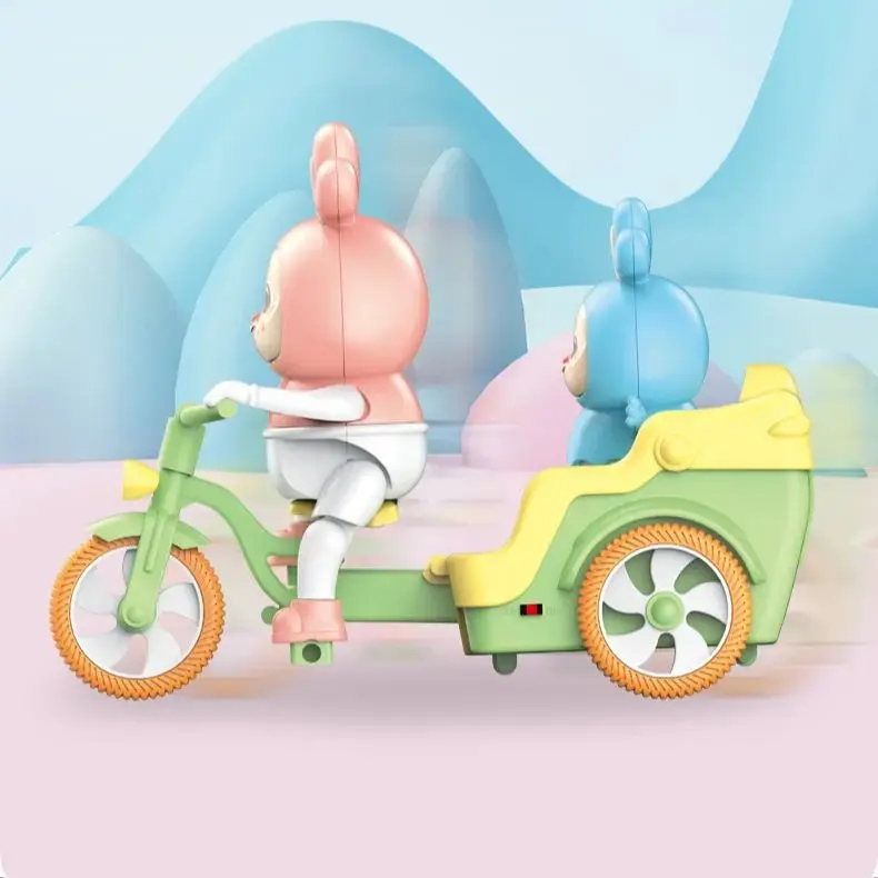 Puzzel elektrische fiets driewieler speelgoed konijntje pedaal driewieler elektrisch speelgoed voor jongens en meisjes geschenken