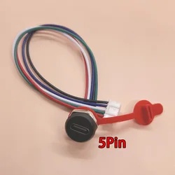USB-C 5pin high current charging socket with M11 nut snap lock plate USB C TYPE-C female type C waterproof female connector Jack