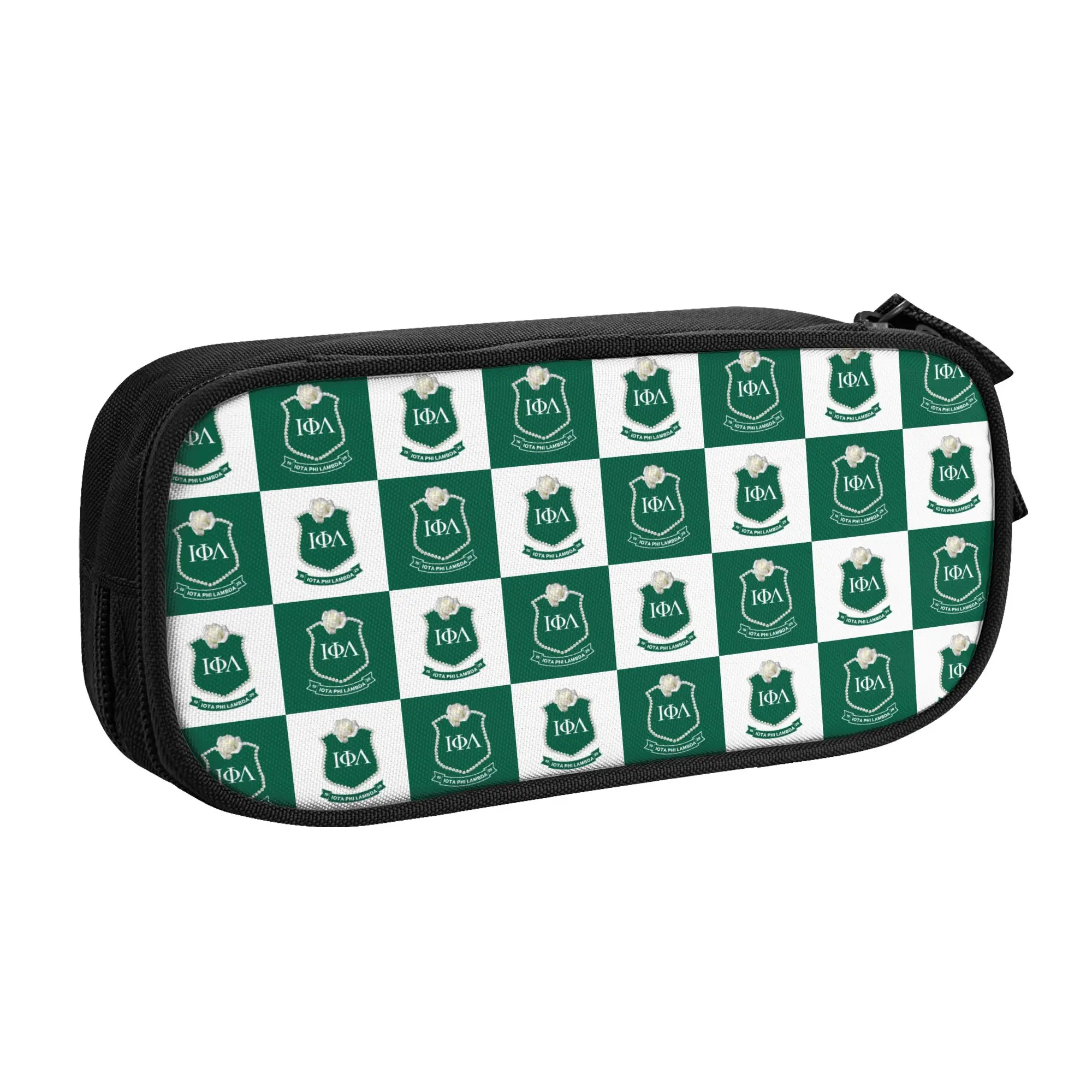 Checkered Plaid Iota Phi Lambda  Kawaii Pencil Case Girls Boys Large Capacity 1929  Pencil Pouch School Accessories