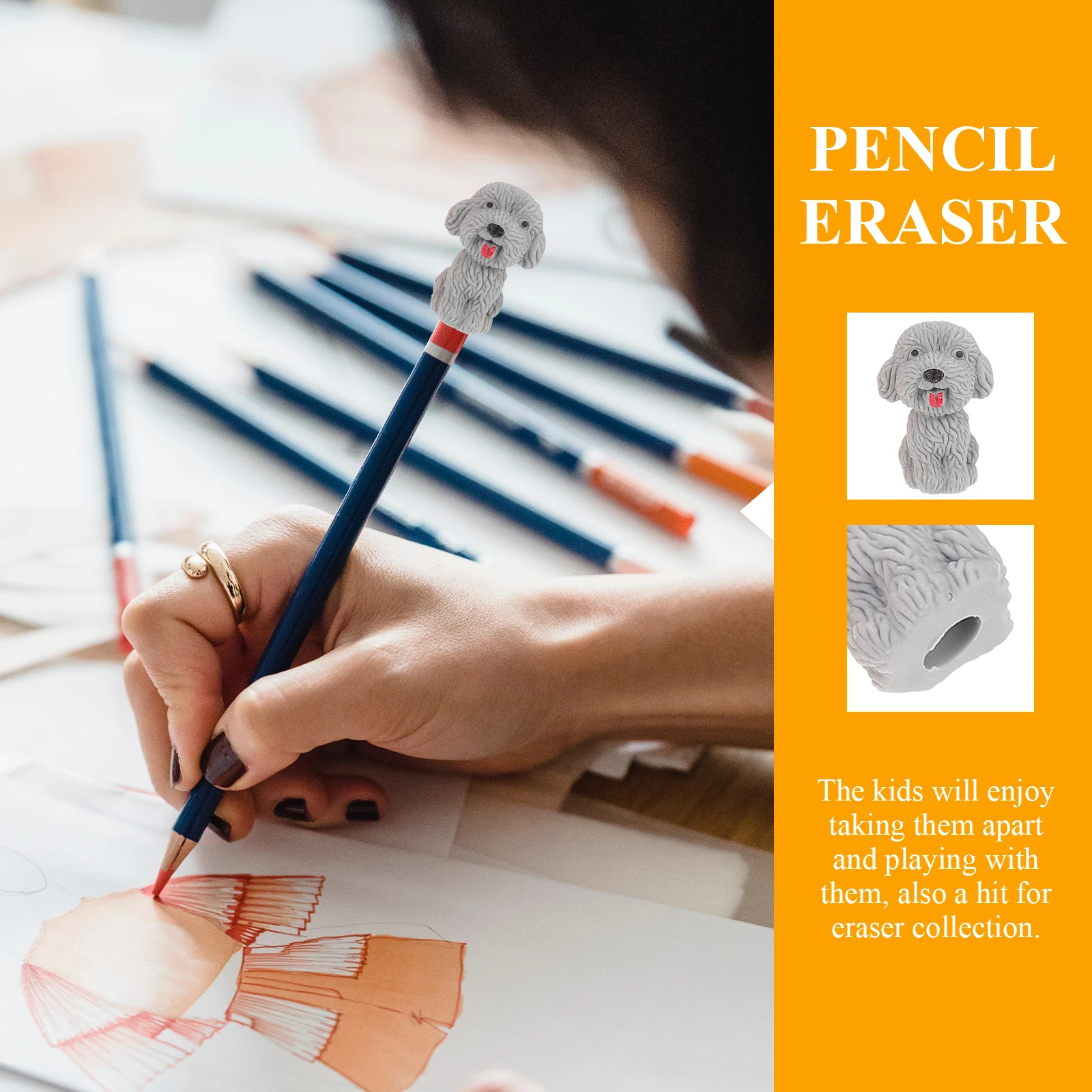 

20 Pcs Puppy Eraser Random Color Erasers Dog Animal Manipulatives for s Students School Gift Stationery Supplies
