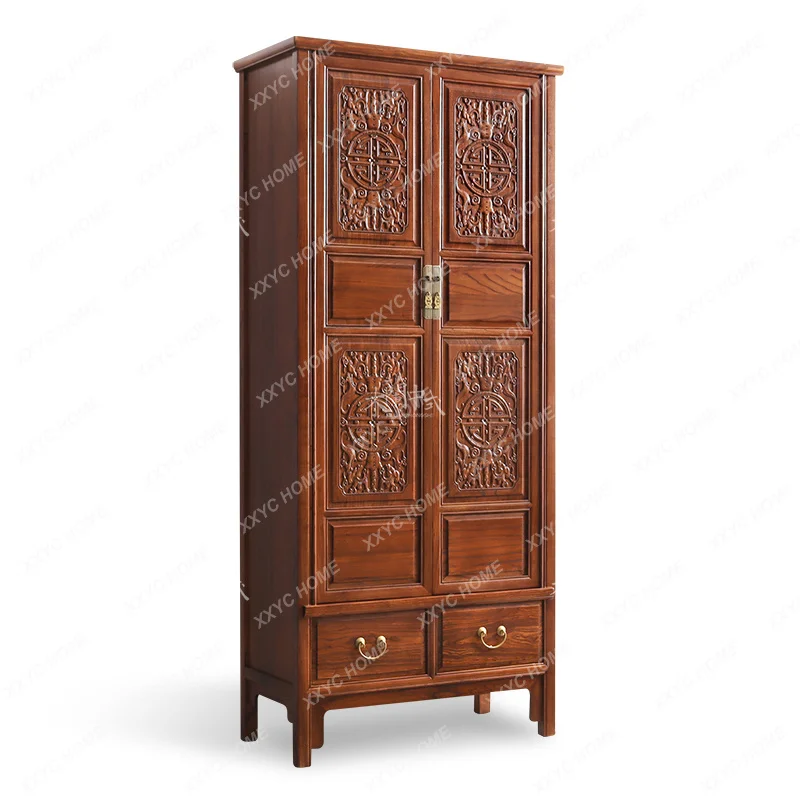 solid wood carving flower cabinet study floor simple locker