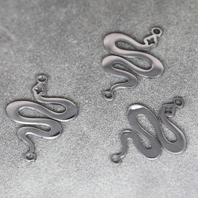 3pcs snake double head Retro charm pendant Making DIY Stainless Steel Handmade Finding Jewelry