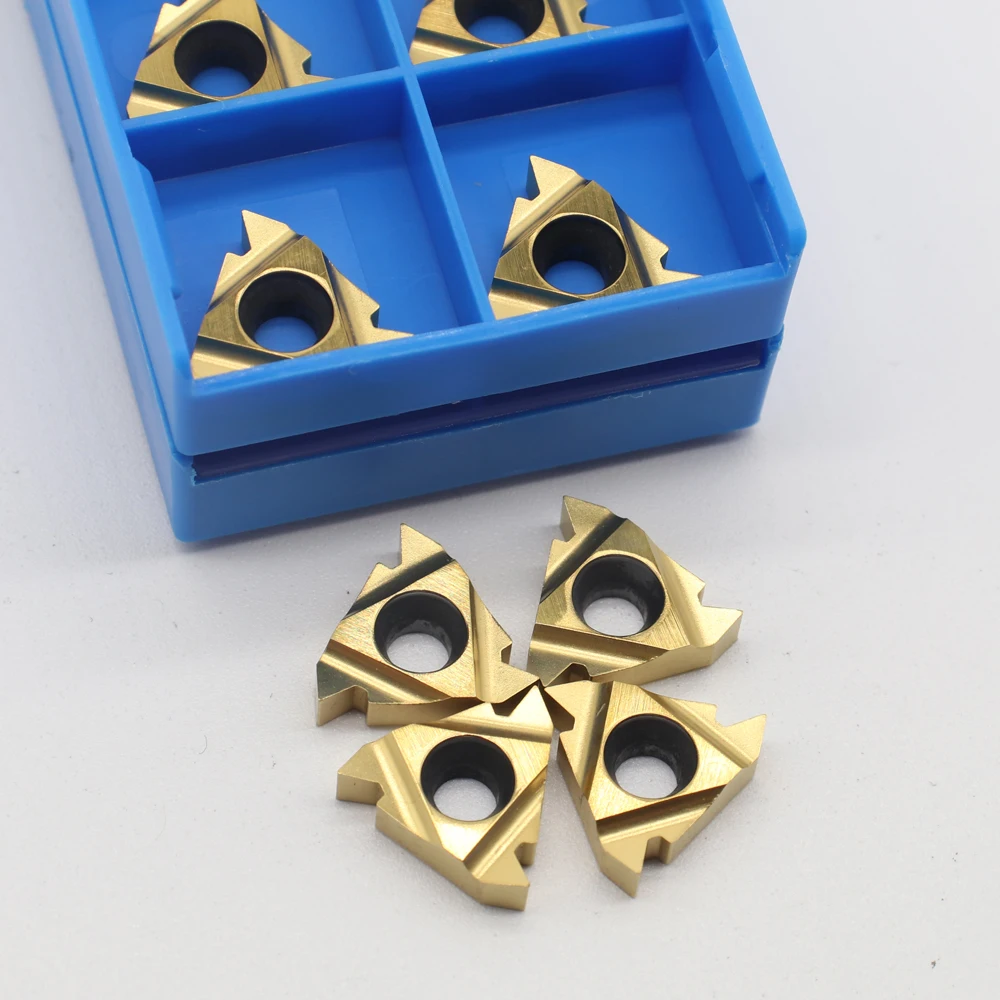10PCS 16IR AG60 UE6020คาร์ไบด์ Pressed ด้ายหมุนใบมีดตัดเครื่องมือเครื่อง CNC เครื่องกลึง Slotting เครื่องมือ