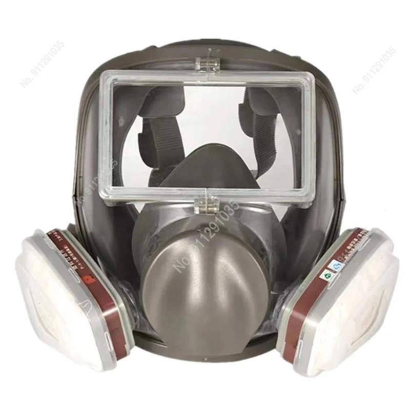 Large View Glass Screen Gas Mask, Respirator, Work with Cartridges, Breathing Valve, Chemical Spray, 6800