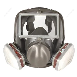 Duży widok szklany ekran maska gazowa, Respirator, praca z wkładami, z zaworem oddechowym, Spray chemiczny, 6800