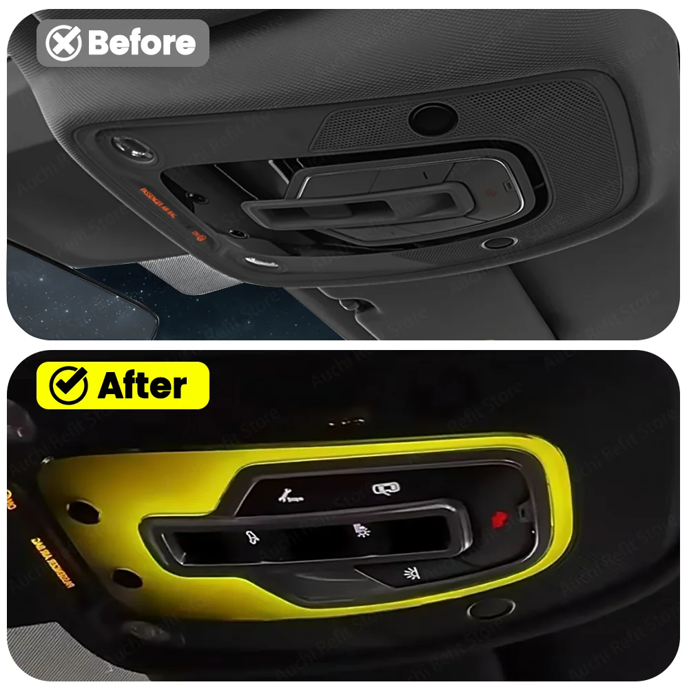 

Auchi 32 Colors Upgrade Refit LED Reading Light Ambient Light For Audi A4 A5 A6 A7 C8 A4 A5 Q7 B9 Decorative Lamp Car Roof RGB