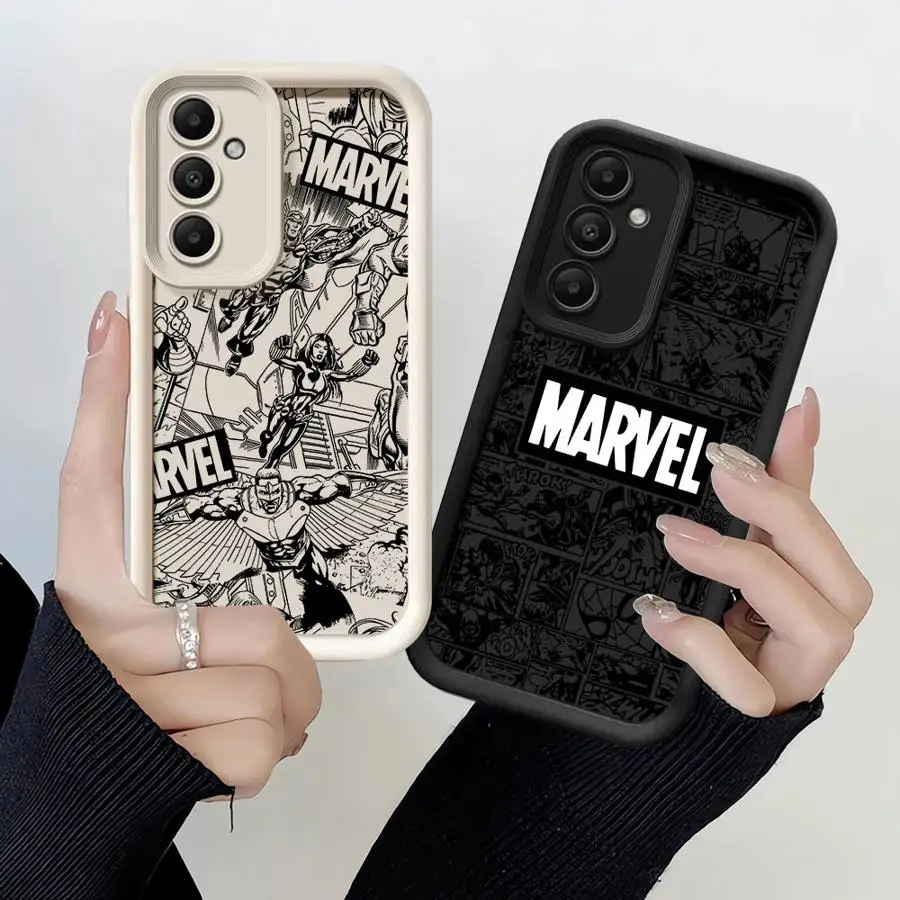 Marvel Logo Avengers Phone Case for Samsung Galaxy A13 A14 A16 A32 A33 A34 A22 A23 A24 A12 4G 5G Soft Silicone Cover