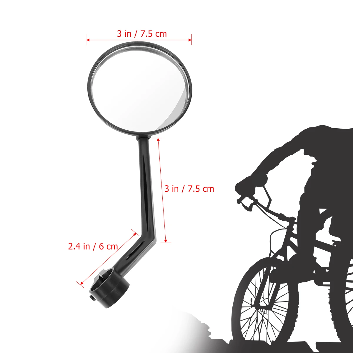قطعتان من ملحقات أمان مثبتة على مقود مرآة الرؤية الخلفية من Kisangel لركوب الدراجات باللون الأسود #6