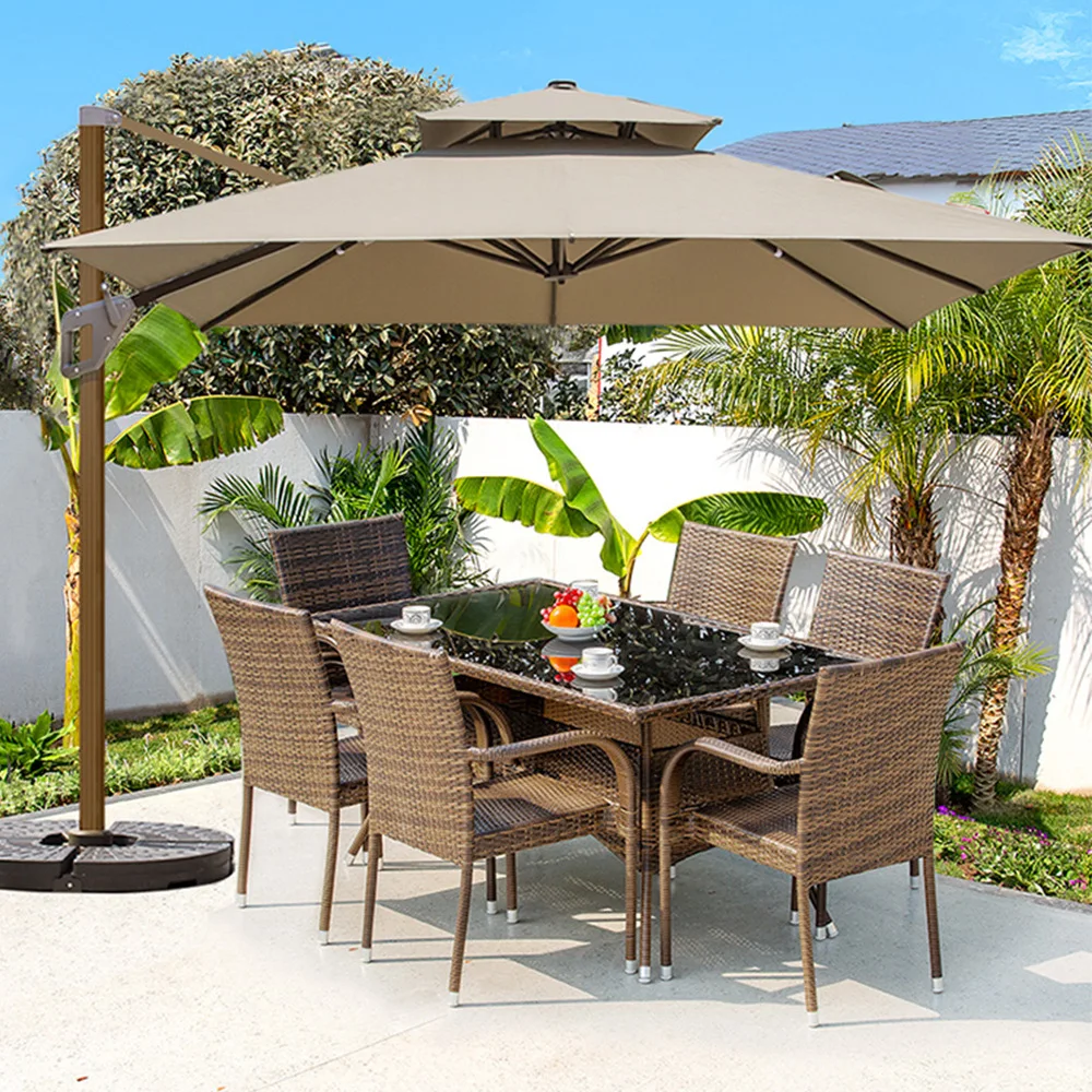

LH rattan chair three-piece courtyard open-air balcony outdoor garden terrace wrought iron rattan chair