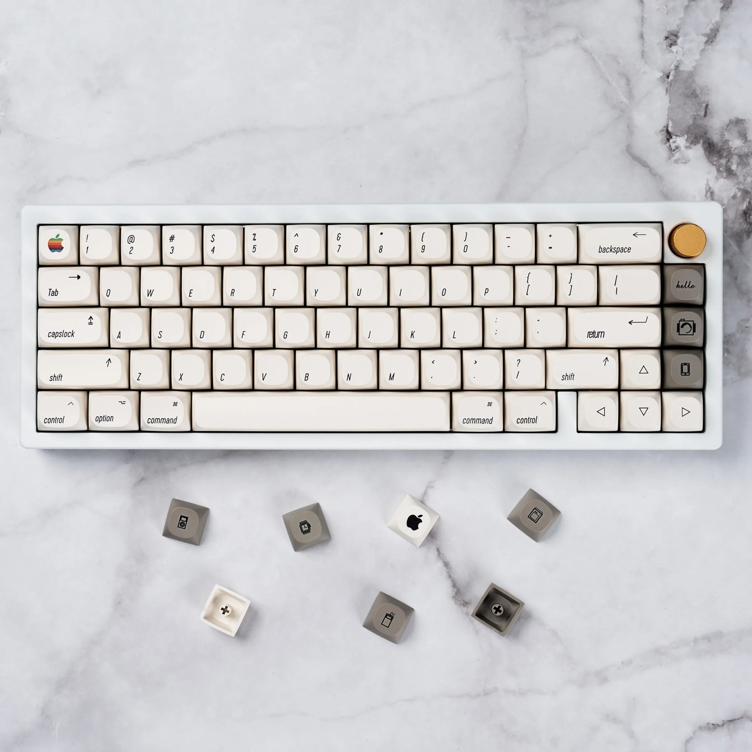 MiFuny MAC Style Key Cap MA Height PBT Material Simple Design 126 Key with Additional Keycaps Mechanical Keyboard Accessories