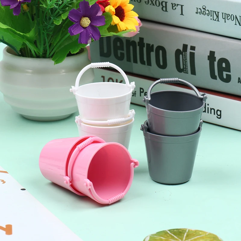 2Pcs 1:12 Mini Cute Buckets Decoration Miniature Toy Doll Food Kitchen Living Room Accessories for Dollhouese puerta raton perez