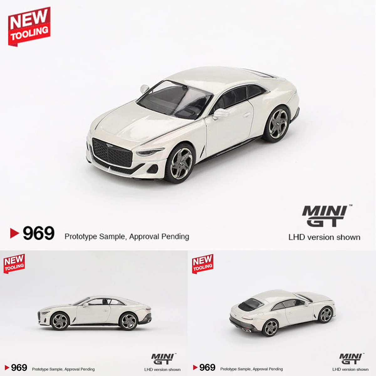 In Stock MINIGT 969 1:64 Bentley Batur Bonneville Pearl LHD Luxury