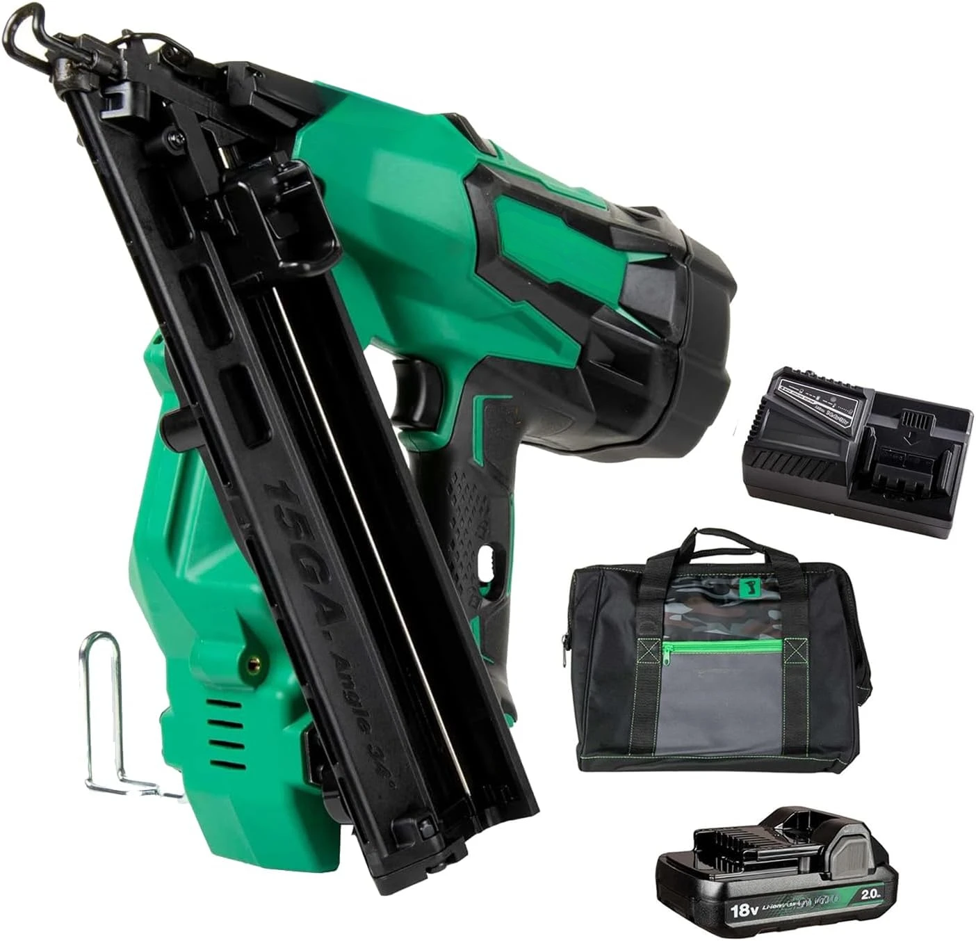 18V MultiVolt™ Angled Cordless Finish Nailer Kit, 15 Gauge, 1-1/4