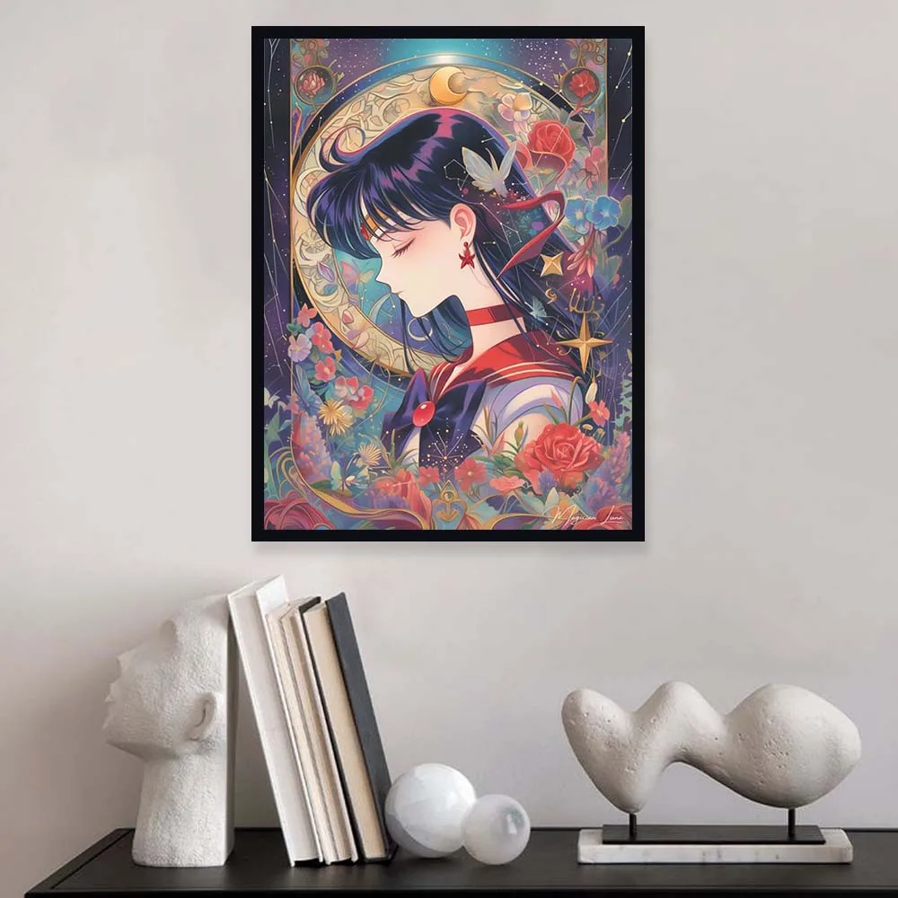 Beauté jeunesse guerrier marin filles lunes diamant peinture point de croix Anime mosaïque pleine perceuse broderie dessin animé bricolage décor à la maison