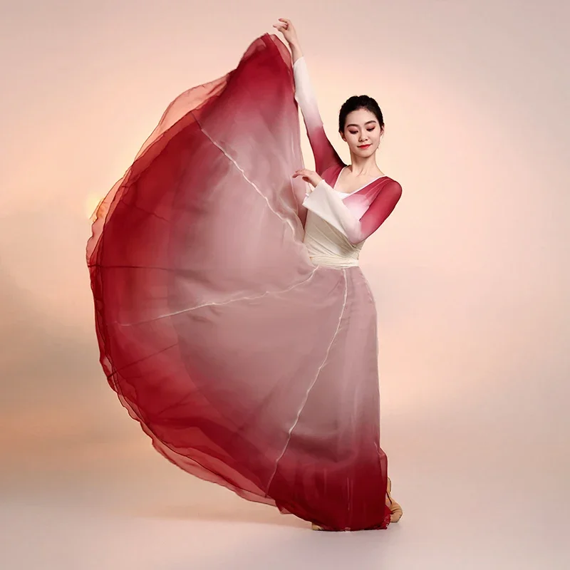 فستان شاش للرقص الكلاسيكي، أداء ممارسة الرقص الشعبي الصيني، الأزياء الوطنية القديمة، ملابس الرقص على المسرح، ملابس Yangge