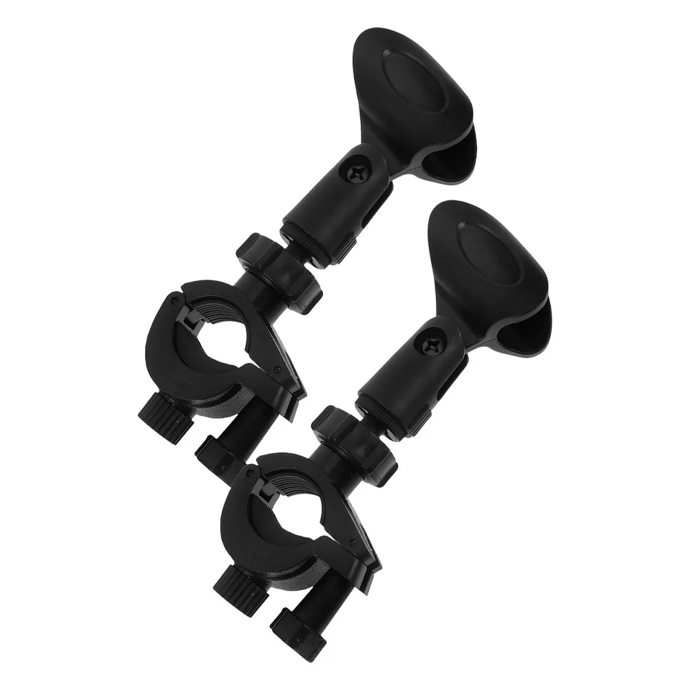 

2 Sets Microphone Clip Holders Cable Adjustable Clamp Mount Universal for Stand