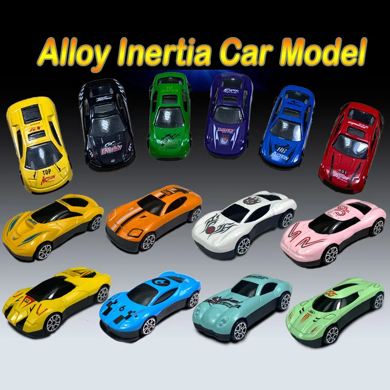 1:64 Children's Cartoon Alloy Car Model Inertia Alloy Racing Car Toys Boys Car Collection Souvenirs Birthday Party Small Gifts