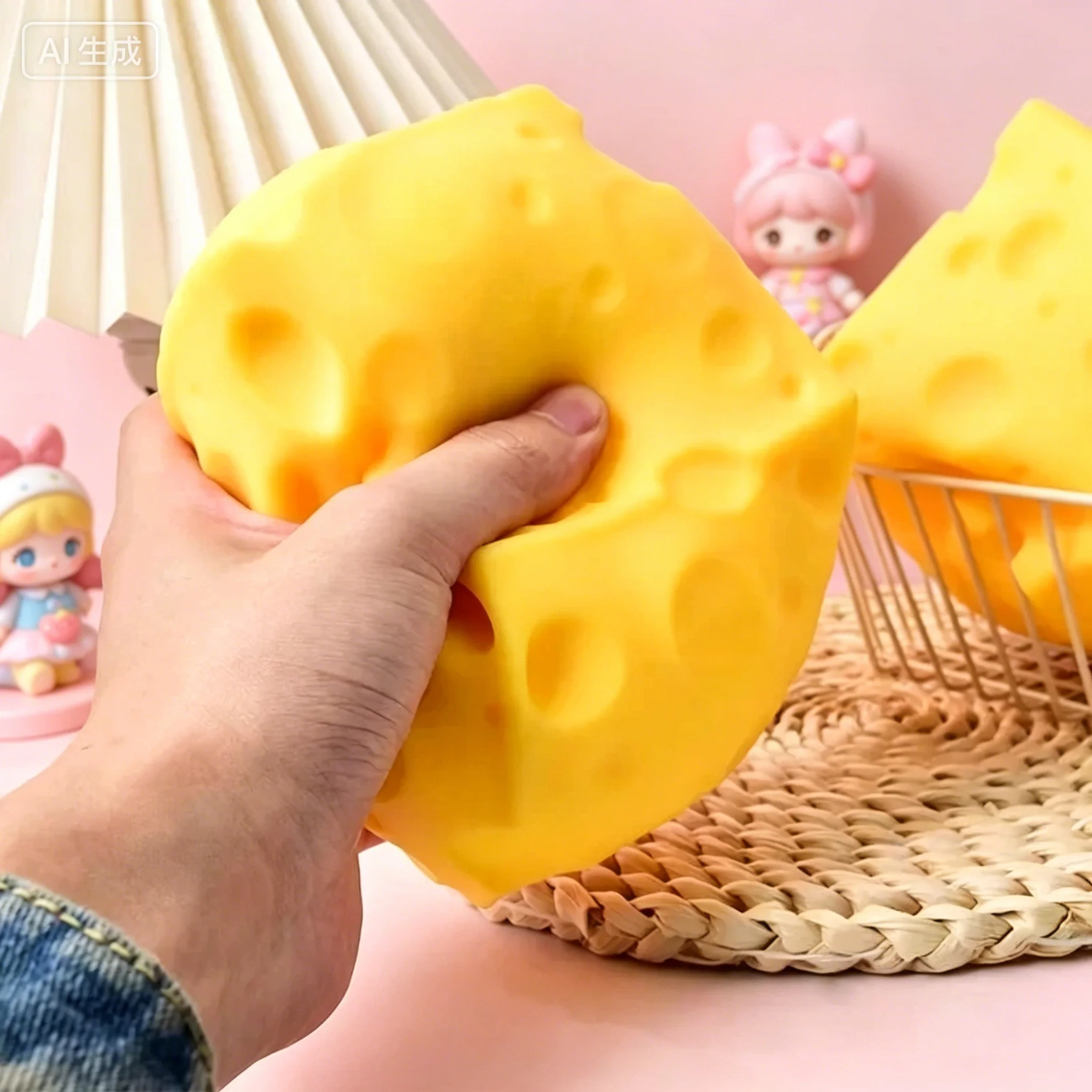 Multiple Sizes Giant Cheese Squeeze Toy Large Size Cheese Squishy Fidget Toys Slow Rebound Shapeable Venting Ball Adults Gifts