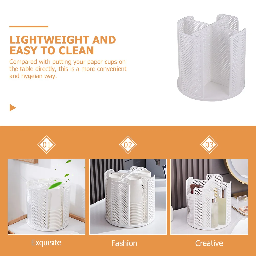 

Rotatable Paper Cup Rack Minimalist Design Desktop Paper Cup Organizer Dispenser for Home Office Coffee Shop