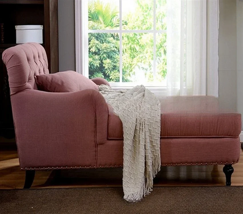 American concubine chair furniture simple modern fabric pull button concubine couch balcony living room leisure beauty couch