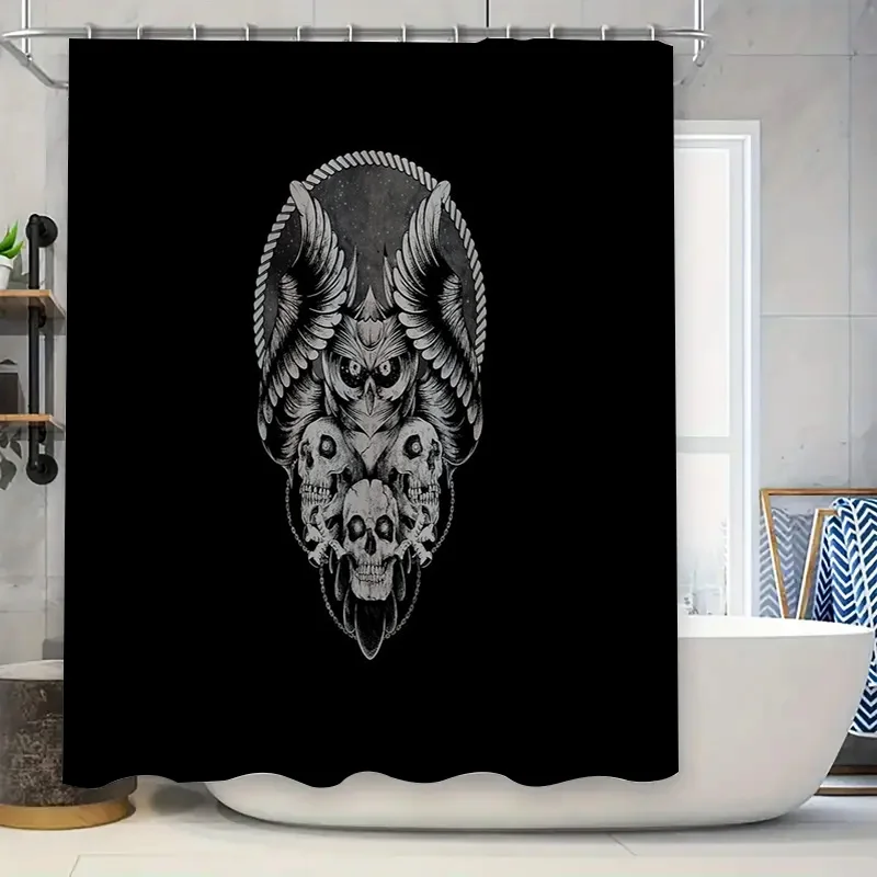 

Gothic Raven Shower Curtain Halloween Dark Forest Birds Washable Bathroom Decor Vintage Spooky Home Accent Wall Tapestry