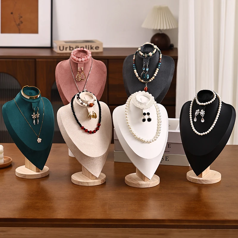

Деревянная подставка-бюст для демонстрации украшений, многофункциональный органайзер для ожерелий, браслетов, серег, реквизит для фотосъемки и декор для туалетного столика