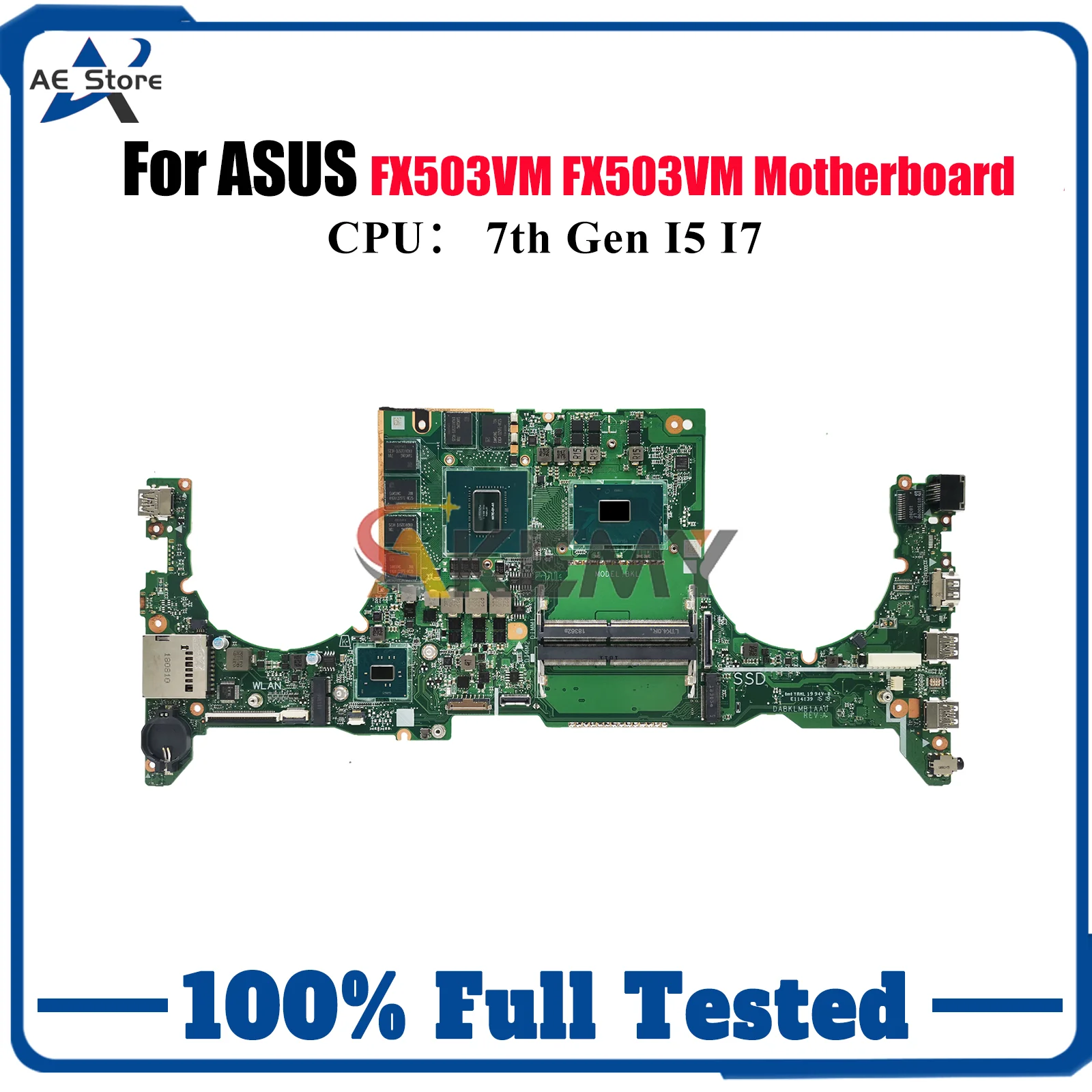 

Материнская плата для ноутбука FX503VM для ASUS TUF Gaming FX503VM FX503V, материнская плата для ноутбука с процессором I5 I7, 100% тестирование, ОК, быстрая доставка, stk