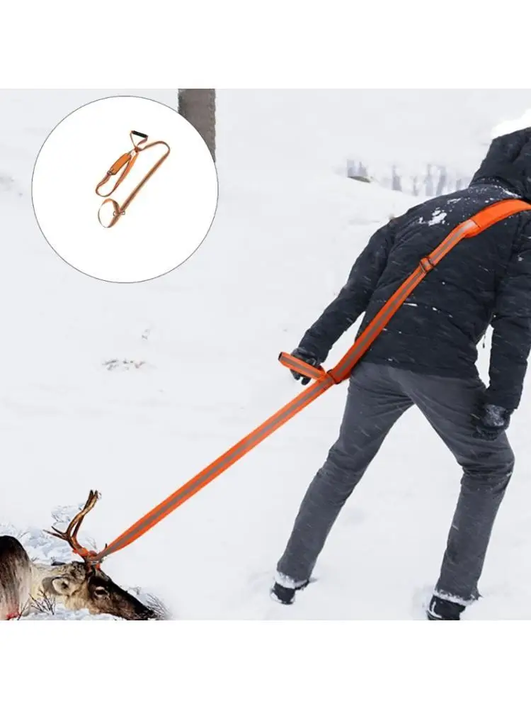 

652F Перетаскивание оленя с ручкой Сверхмощный ремень для перетаскивания оленя, безопасная веревка для перетаскивания оленя для