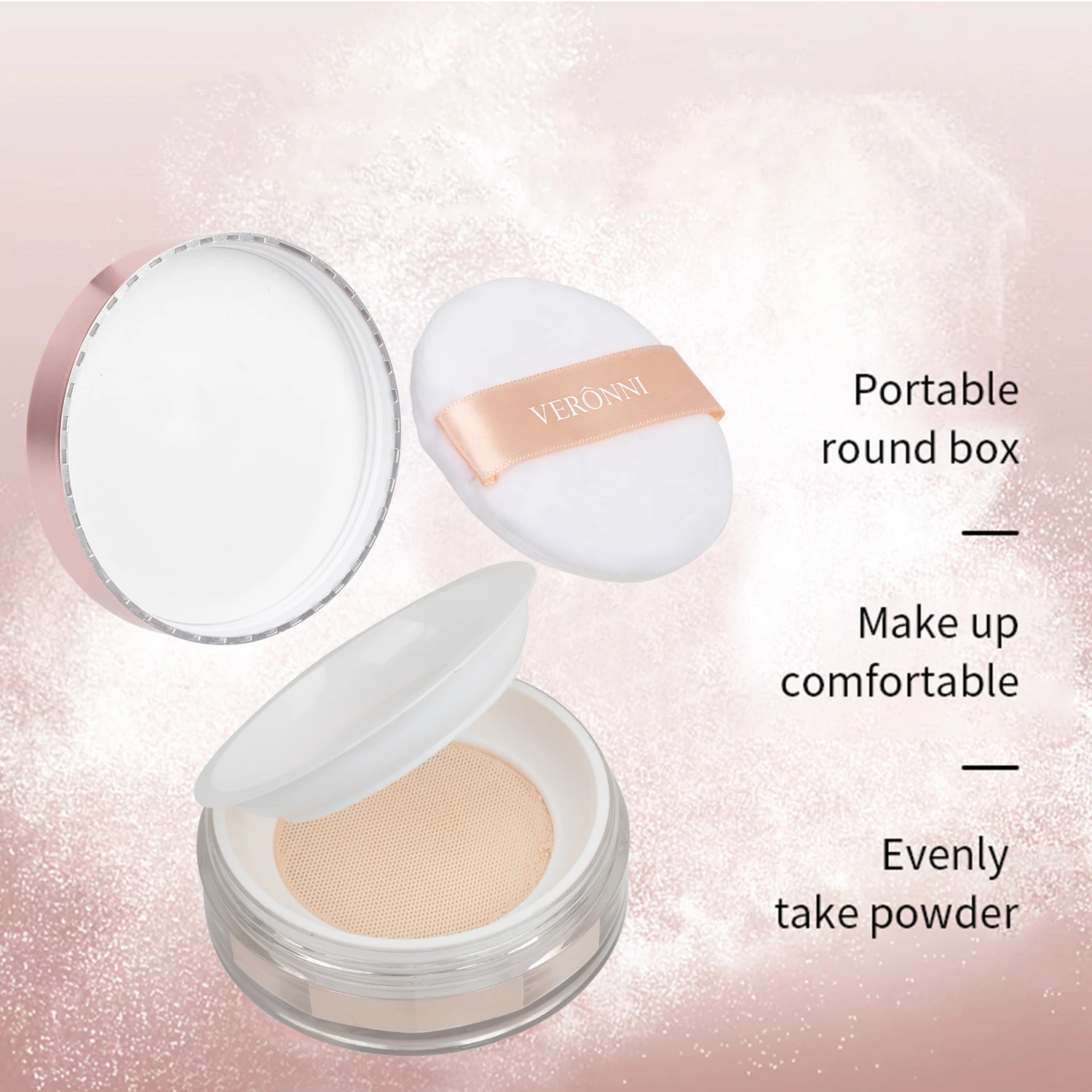 VERONNI Baking Setting Powder Silky Smooth Texture Long Lasting Natural Soft Glow Finish Oil Control Face Powder For All Skin