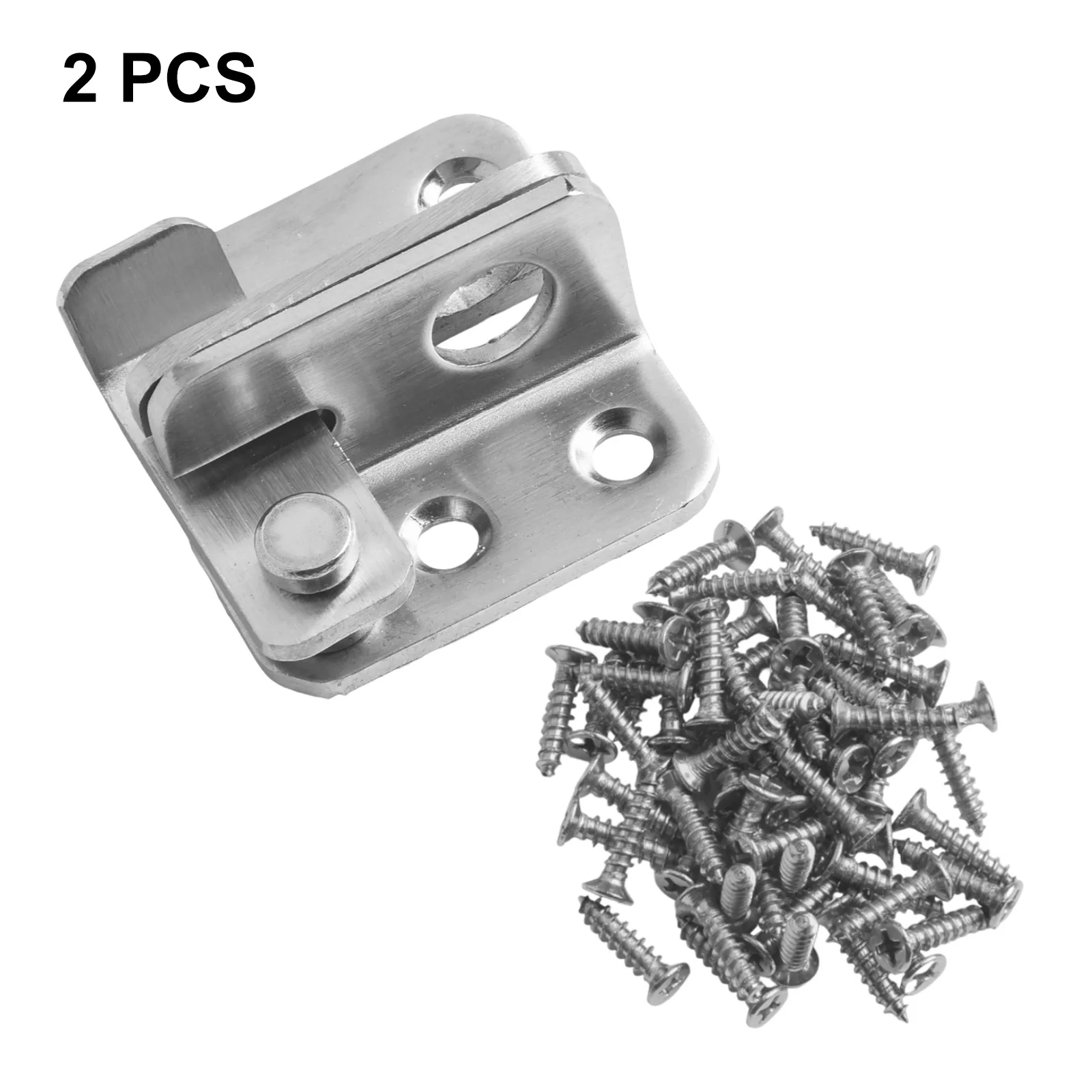 Security Home Safety Door Bolt Silver Stainless Steel Buckle Garage Hardware Latch Lock Repair Replacement Tool