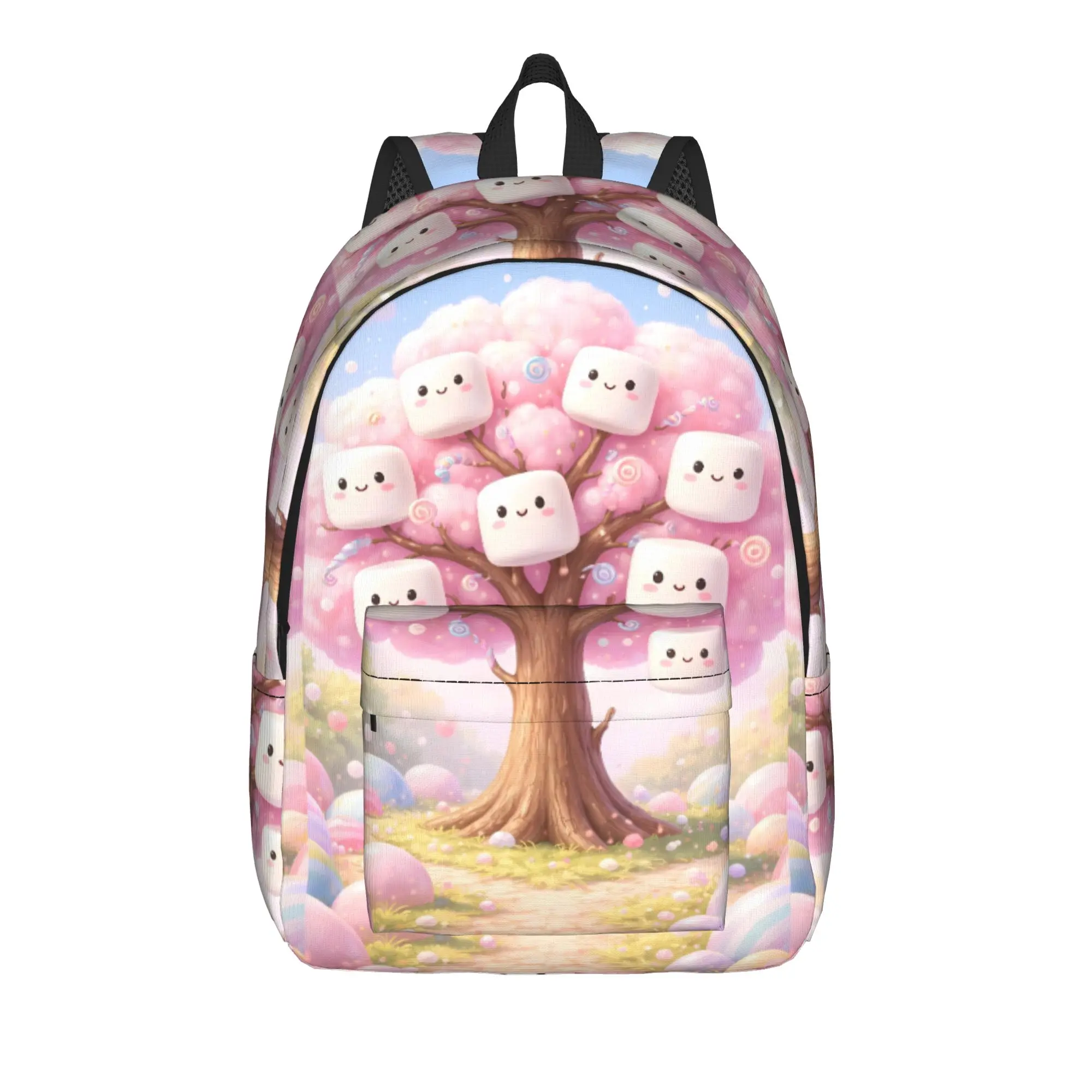 Fun Marshmallow Cartoon  Backpack  College Backpacks Male Custom Large High School Bags Stylish Rucksack