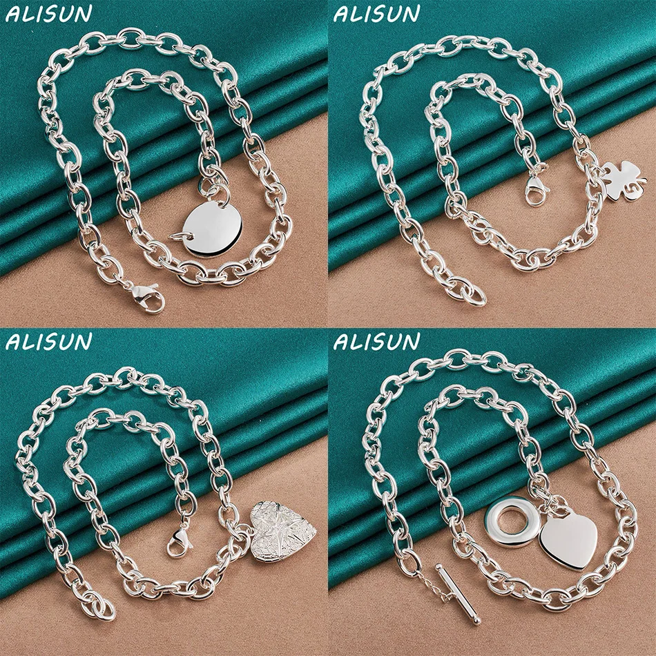 

ALISUN 925 Sterling Silver 45cm Necklace For Women Men Charm Trend Birthday Gifts Fashion Party Fine Jewelry