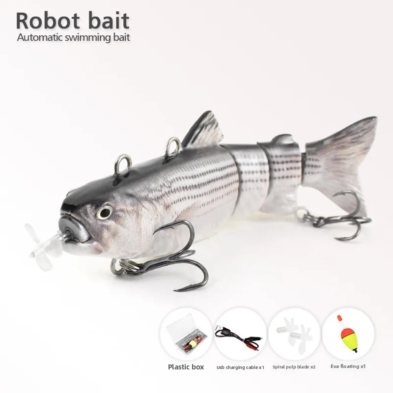 

New Luya Automatic Swimming Electronic Fish Bait, Robot Fish Bait 130mm, 35g Propeller Intelligent Bionic Fish Bait