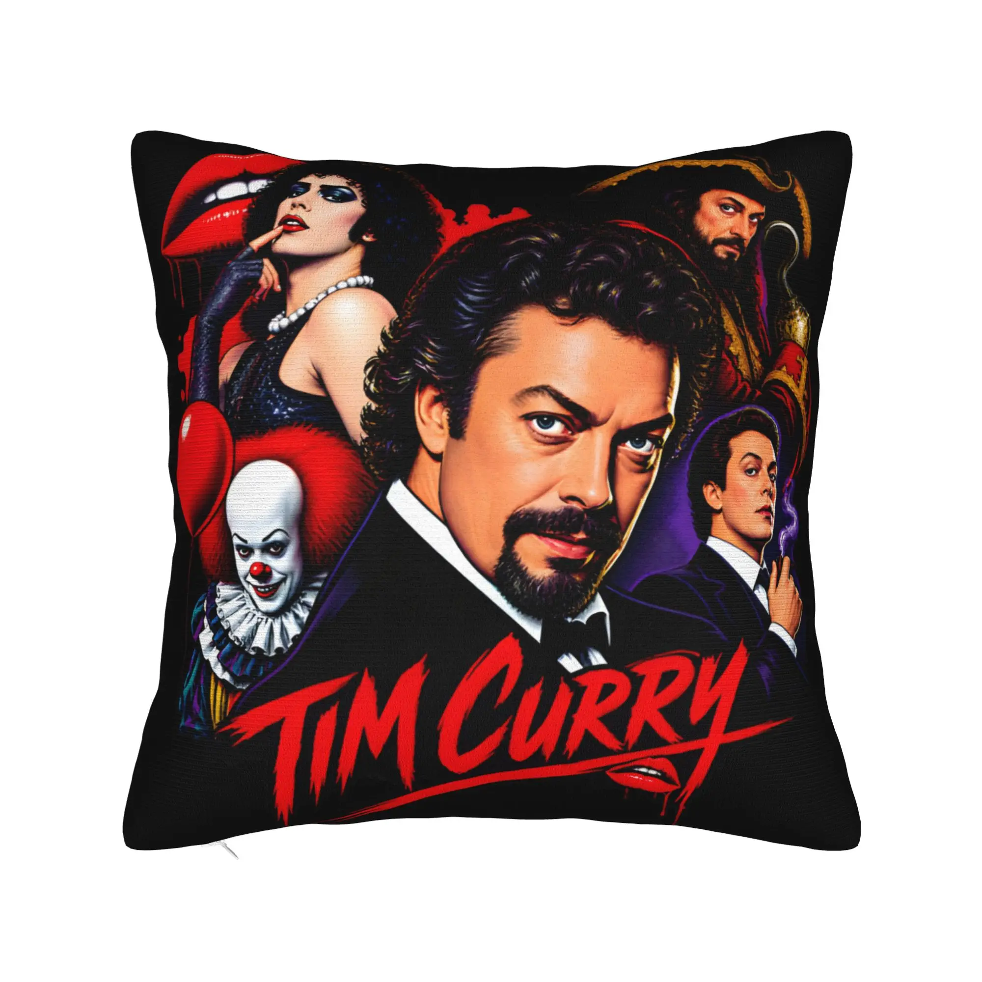 Decorative Pillow Cover RIP Tim Curry Merchandise Home  Throw Pillow Case Cover Zippered Multi-Size