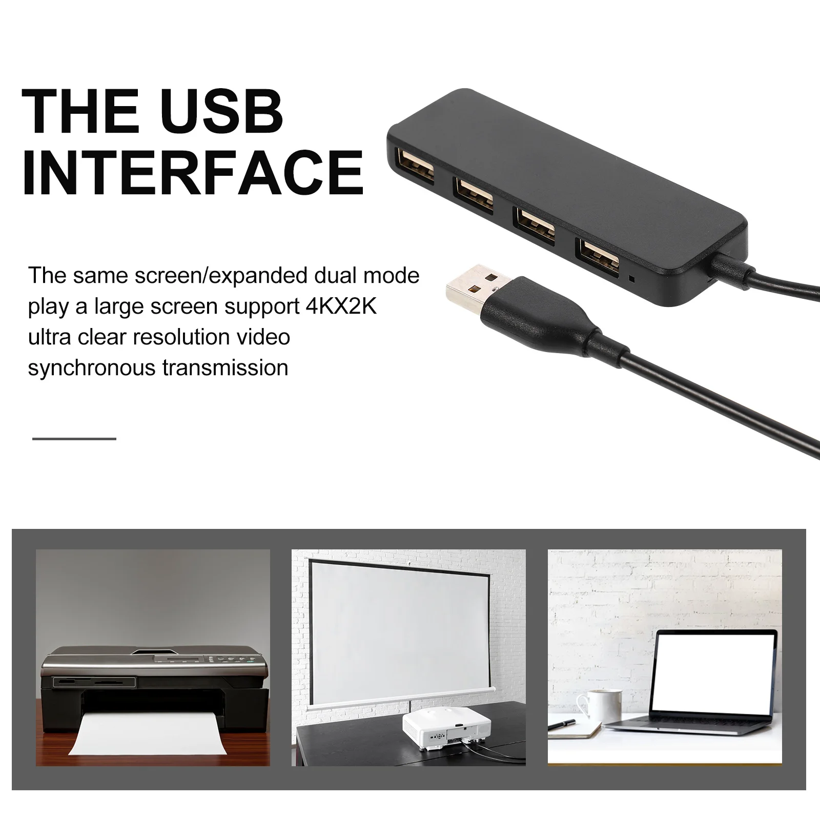 

1pc 4 Ports Usb 2.0 Hub High Speed Plastic Splitter Adapter For Computer Lightweight Durable Abs Expansion Cable Pc Peripheral