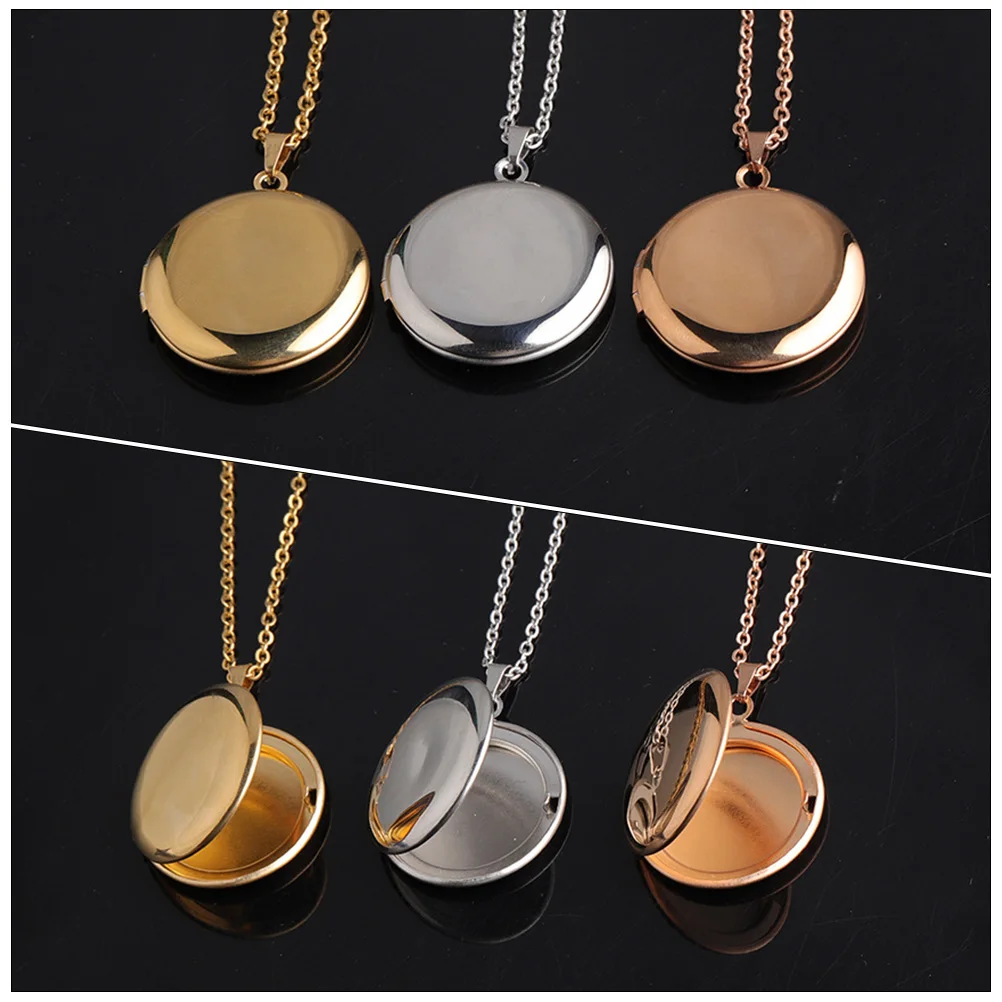 

10 Pcs Photo Box Pendant Ornaments Locket Frame Necklace Pendants Charm Stainless Steel Charms for Jewelry Making Miss