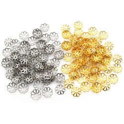 50pcs Stainless Steel Flower Beads Caps Spacer Bead End Caps DIY Jewelry Making Findings For Necklace Bracelet Accessories