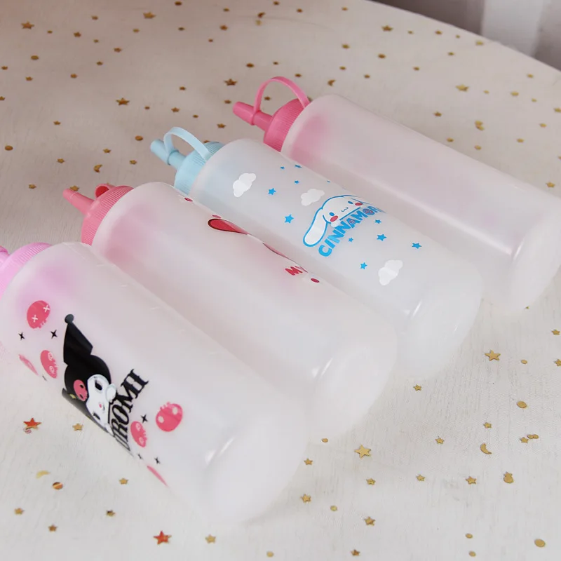 سانريو مرحبا كيتي ضغط زجاجة صلصة لطيف البلاستيك بهار زجاجات الكاتشب شواء زجاجة زيت الزيتون موزع لوازم المطبخ