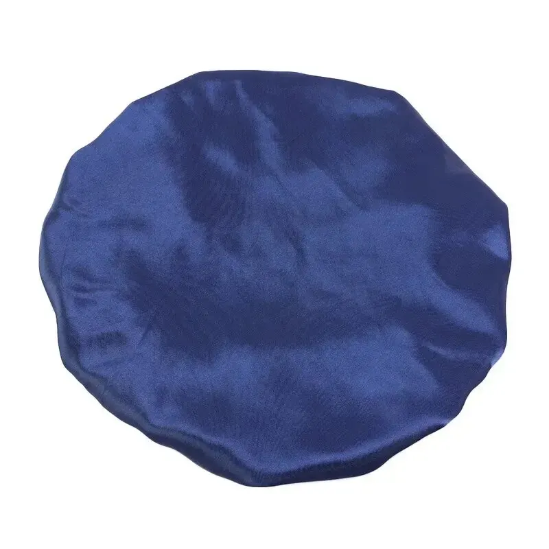 2 buah Set topi Bonnet Satin besar topi tidur malam sutra Bonnet Satin panjang dengan ikat kepala Bonnet tepi bungkus untuk rambut wanita