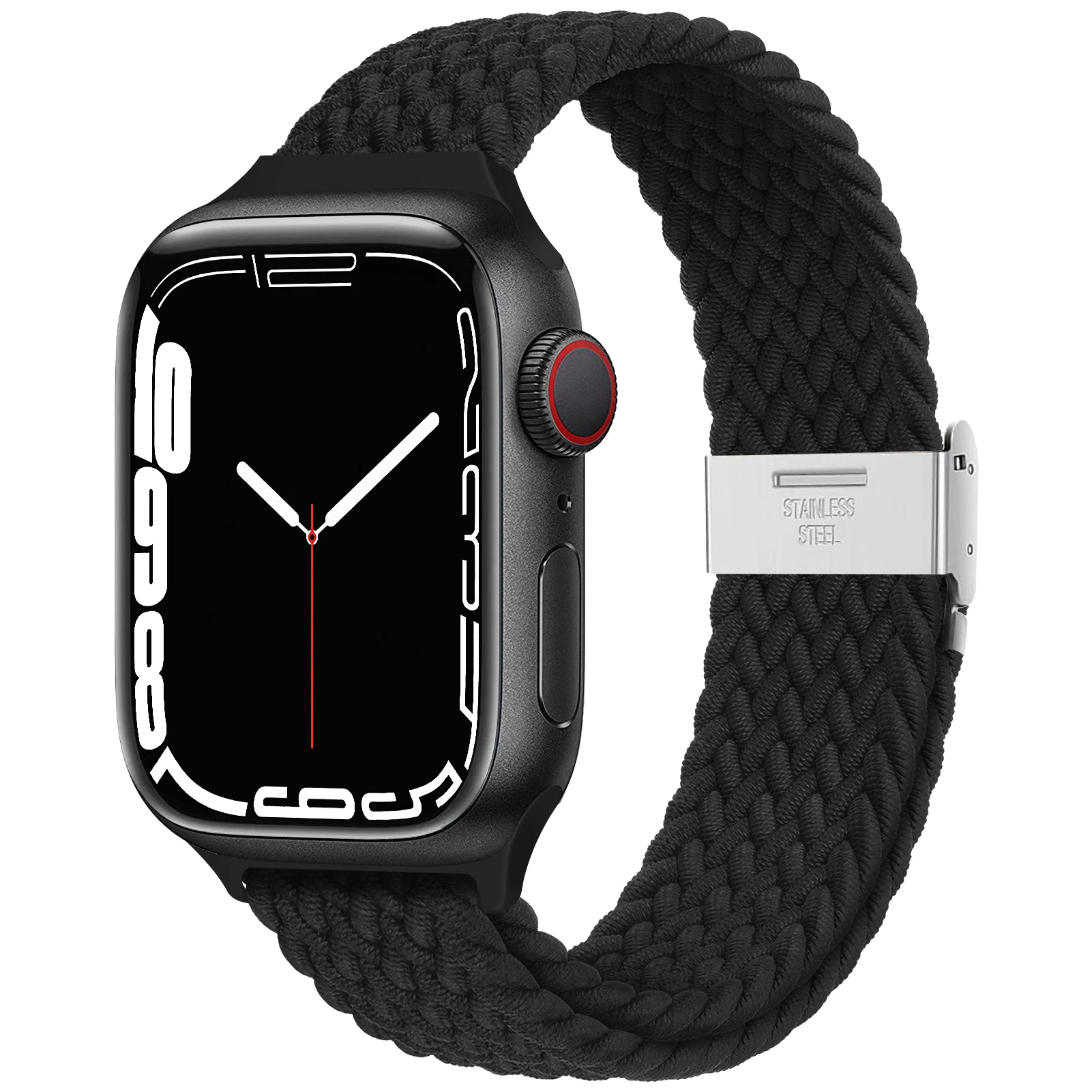 strap For Apple watch band 40mm 41mm 44mm 45mm 38mm 49mm Slim Braided Solo Loop Elastic bracelet iWatch series 7 3 6 se 8 ultra