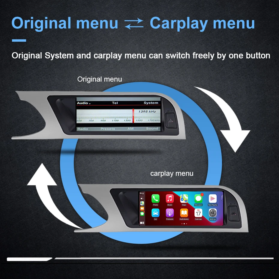 8,8' Linux Multimedia-Bildschirm, kabelloses CarPlay, Android Auto, Autoradio für Audi A5 2009-2016, AutoLink, AirPlay, Bluetooth, Navigation – Detail 8