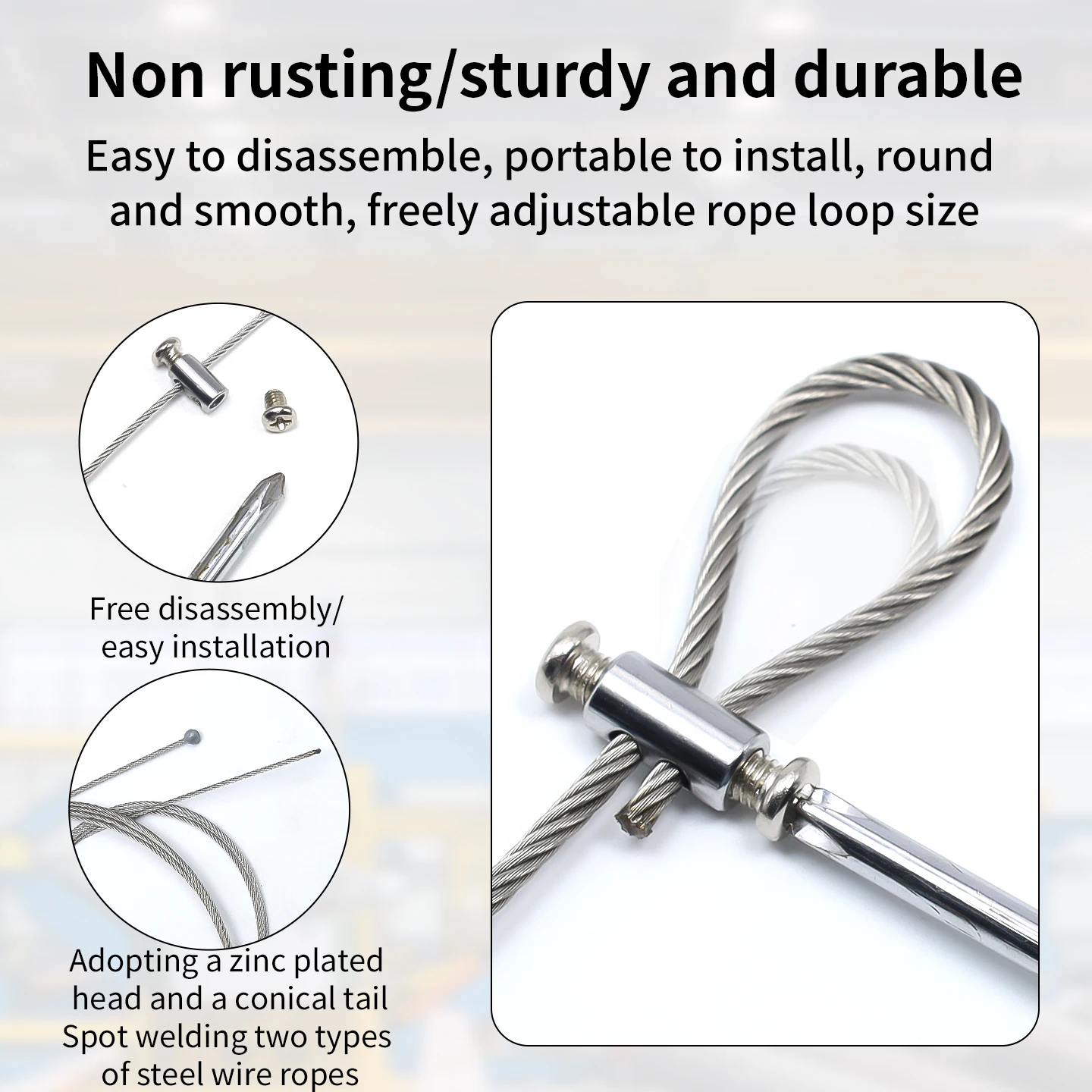 Picture 6: Steel Cable Suspension Kit, Ceiling Suspension System, 1.5mm Stainless Steel Wire Rope for Hanging Billboards/Pictures