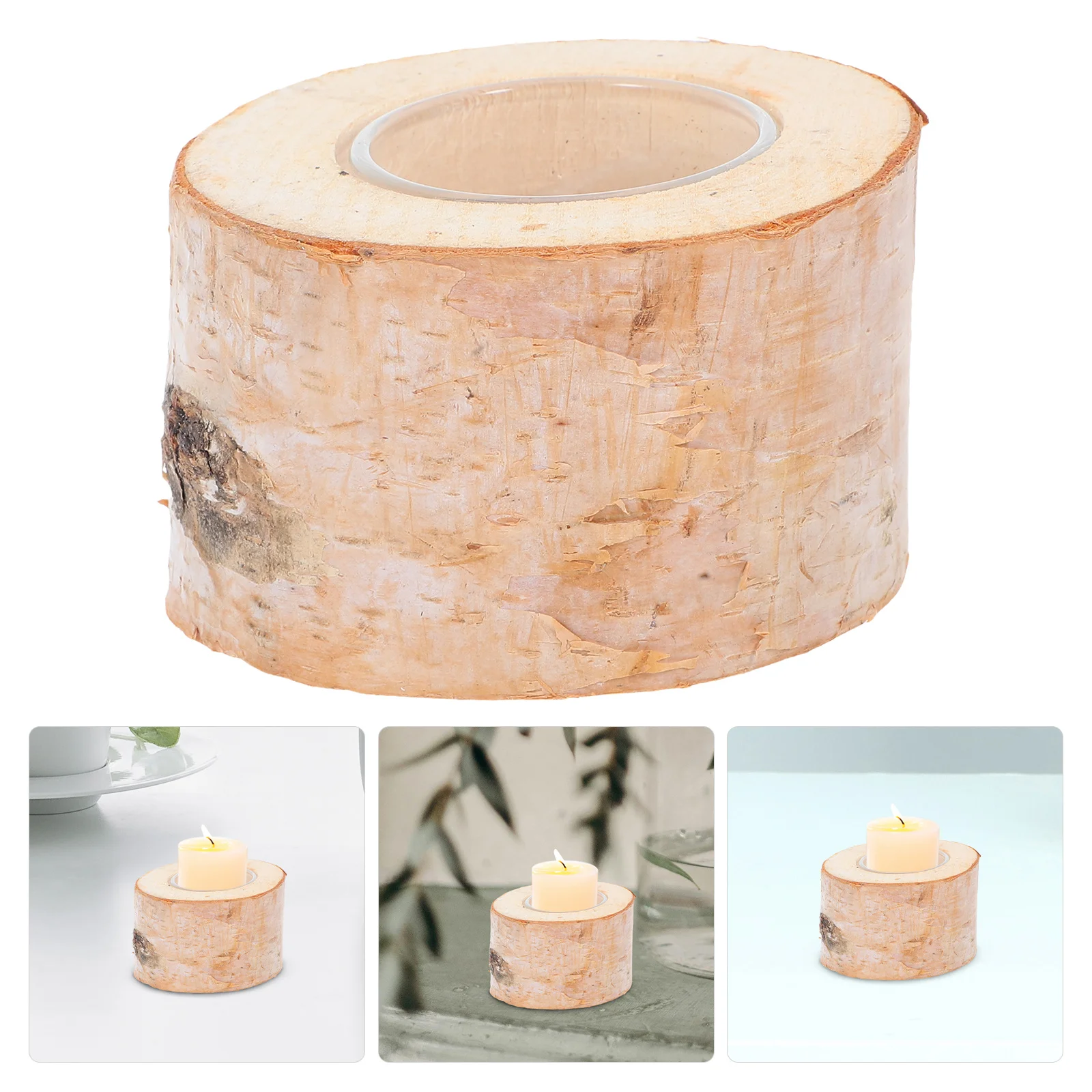 

Wood Log Holder Stand Rustic Tealight Votive Holder For Home Decor Farmhouse Table Centerpiece Wedding Holiday Decoration