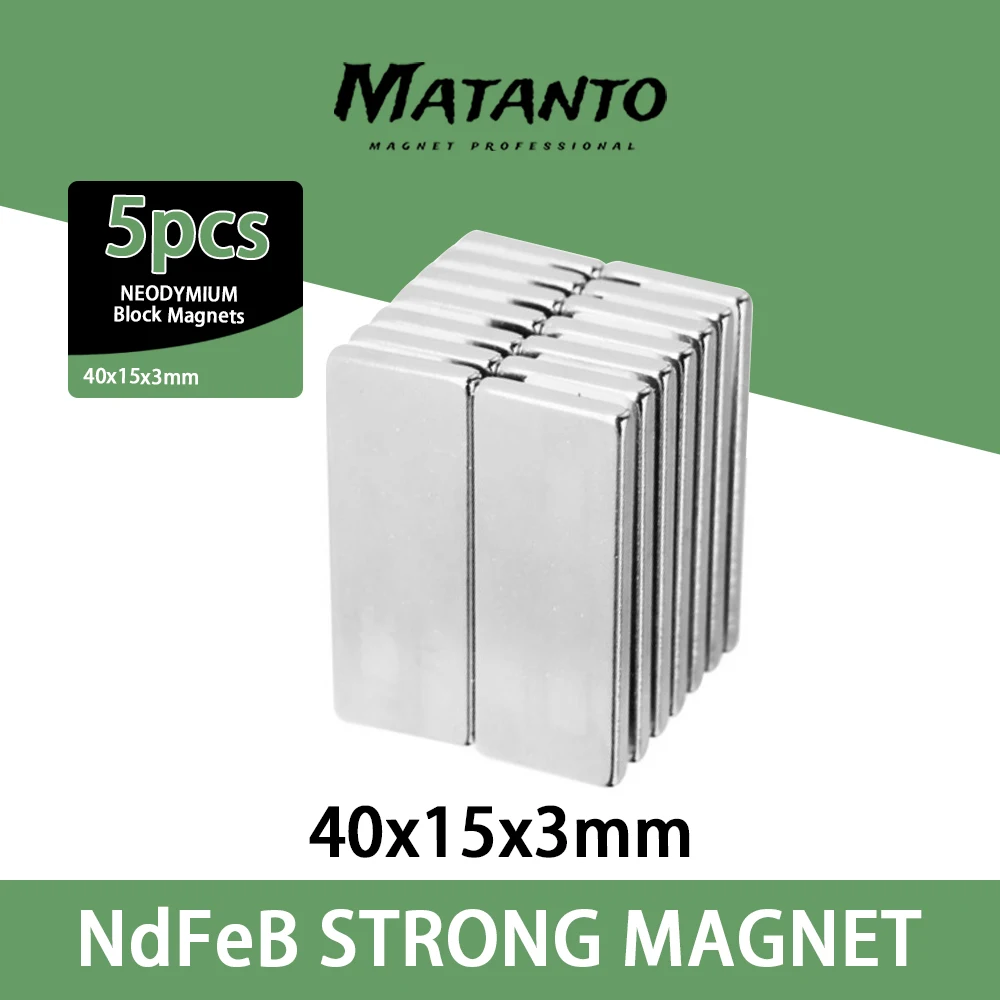 

5/10/20PCS 40x15x3 mm Powerful Magnets 40mmX15mm N35 Block Strong Neodymium Magnet 40x15x3mm Permanent NdFeB Magnetic 40*15*3 mm