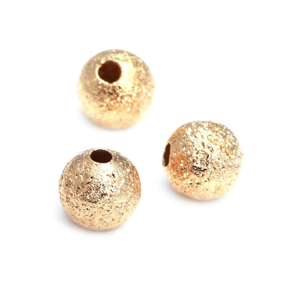 4MM 6MM 8MM 10MM Silver Color and Gold Color Brass Metal Round Beads Matte beads Handmade Jewelry Findings Accessories