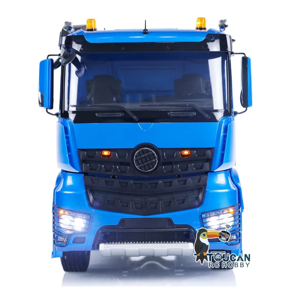 LESU-camión Tractor de control remoto 6x6, chasis de Metal 1/14, modelo de coche de Radio Control, caja de cambios de 2 velocidades, sistemas de sonido ligeros, juguete personalizado THZH1677